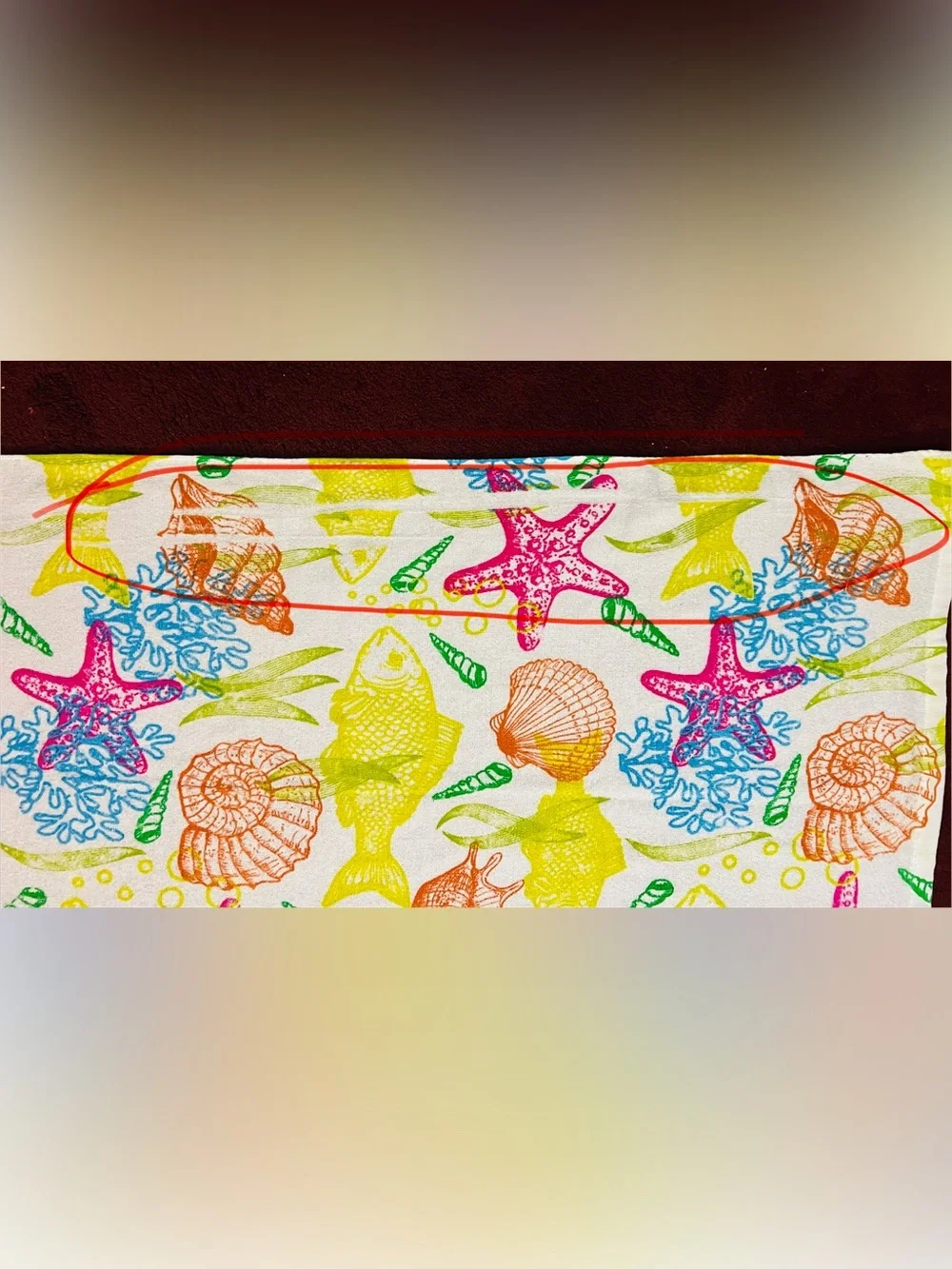 Colorful Seashells Fish Coral Small Terry Cloth Beach Towel